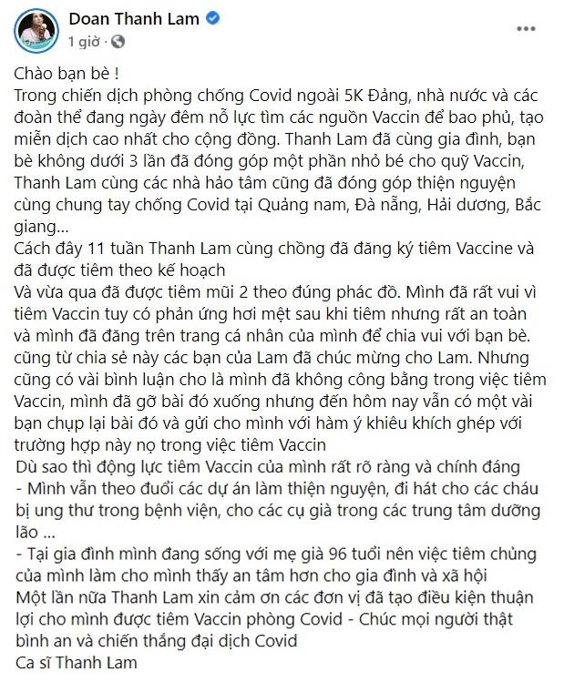 Thanh Lam làm rõ clip tiêm vaccine Covid-19 đang bị chỉ trích-4