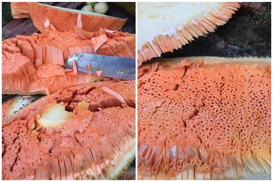 Tưởng mua được trái mít ngon, xẻ ra mới tá hỏa vì cảnh tượng 'siêu đột biến'