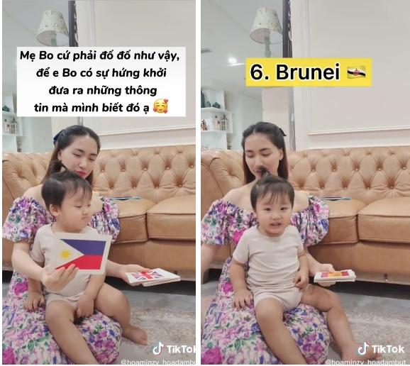 Clip 2 triệu view: Quý tử nhà Hoà Minzy chưa đầy 2 tuổi đã thuộc làu 19 quốc kỳ-2