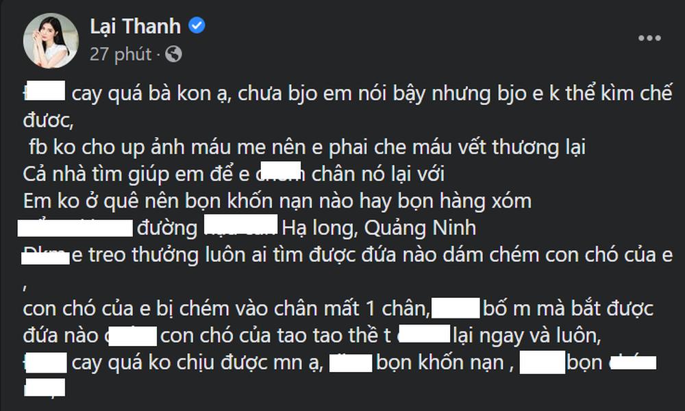 Chó cưng của Thanh Bi bị kẻ giấu mặt chém mất 1 chân-1