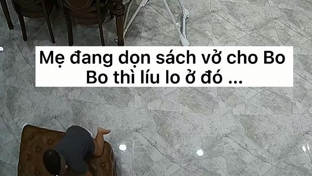 Thót tim nhìn con trai Hòa Minzy ngã ngửa từ trên cao-3