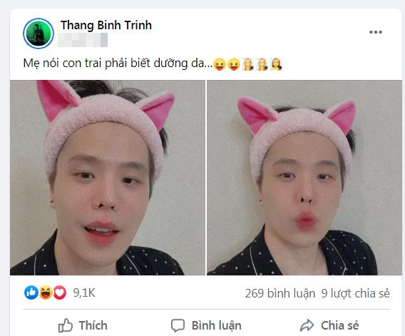 Trịnh Thăng Bình trổ bóng với mặt cả tảng phấn, còn đánh cả son?-1