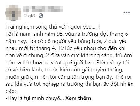 Tưởng sống thử vui lắm, thanh niên u uất vì người yêu như mẹ trẻ-1