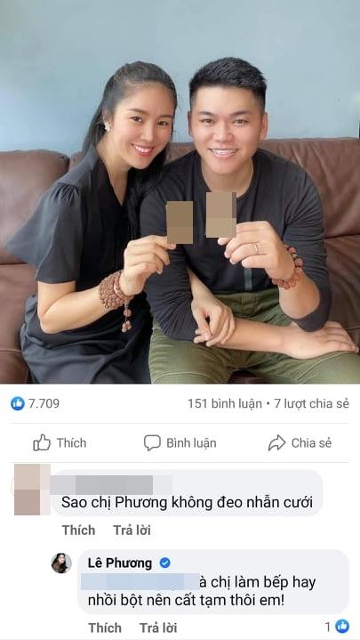 Lê Phương bị chất vấn không đeo nhẫn cưới với chồng trẻ-1