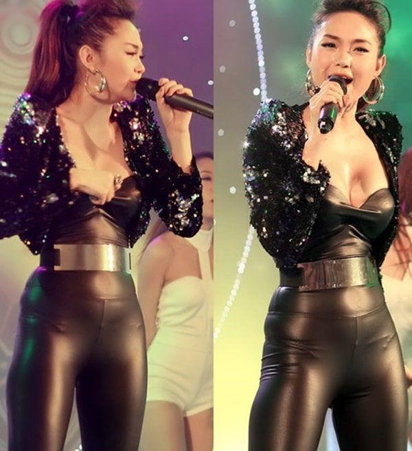 Minh Hằng là kẻ thù truyền kiếp với quần legging da bóng.