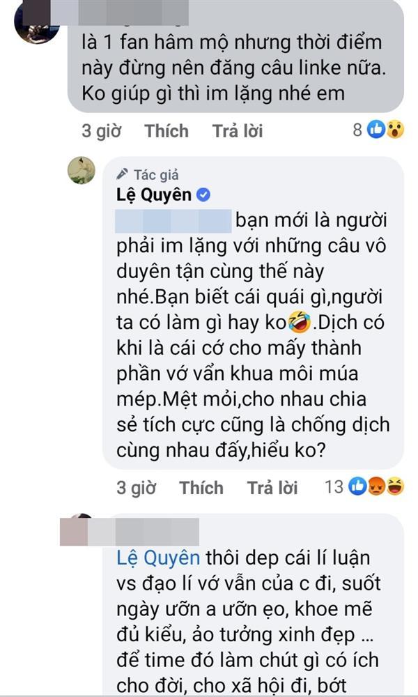 Lệ Quyên nổi đóa trước yêu cầu bớt câu like mùa dịch-2