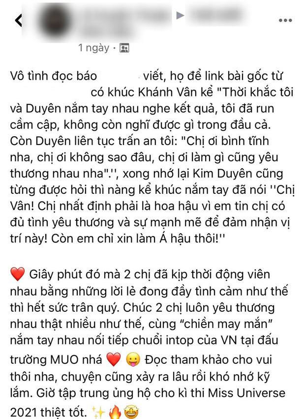 Kim Duyên nắm tay Khánh Vân: Em kể một đằng, chị thuật lại một nẻo?-1