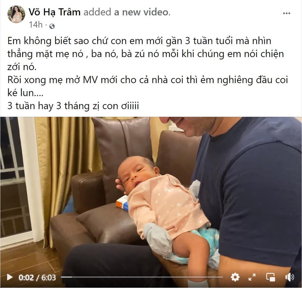 Mới 2 tuần tuổi con của Võ Hạ Trâm đã hóng hớt MV của mẹ-4