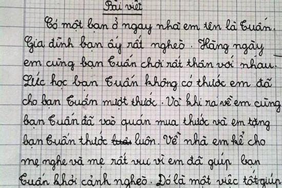 Yêu cầu viết 'gương sáng nghìn việc tốt', nhóc tiểu học bẻ lái gắt
