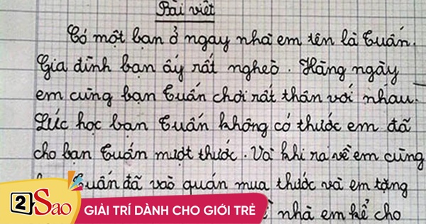 Học sinh làm văn gương sáng nghìn việc tốt - 2sao