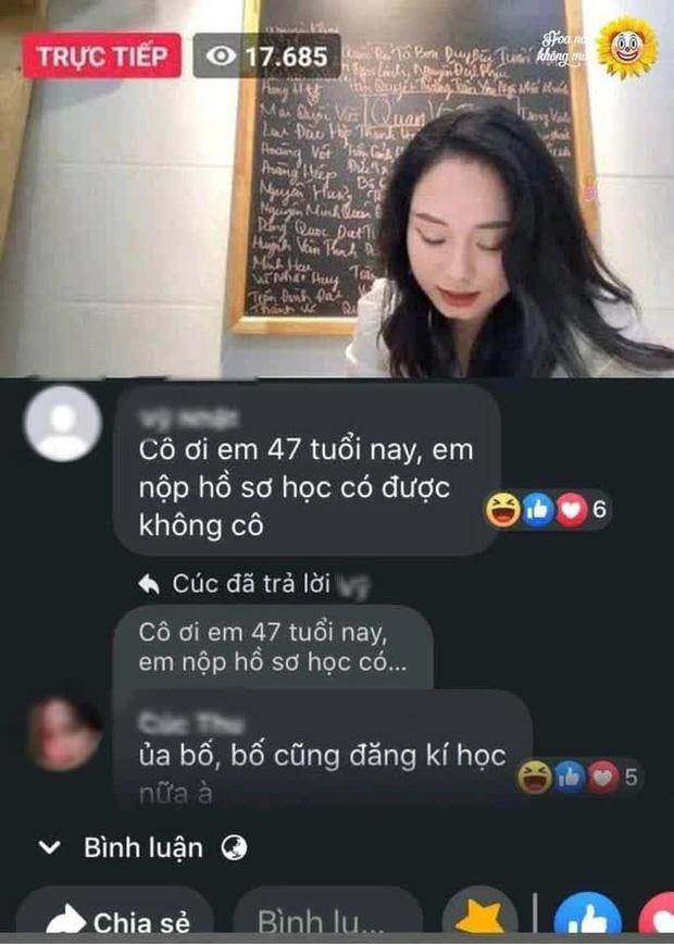 Bố 47 tuổi coi livestream cô giáo Minh Thu, con gái còm cực hài-1