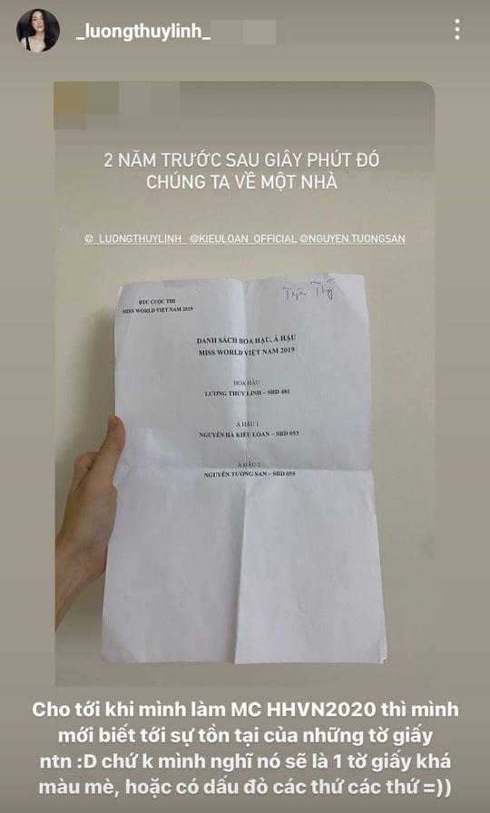 Lương Thùy Linh giật mình khi thấy giấy kết quả hoa hậu năm xưa-1