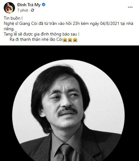 Đồng nghiệp bàng hoàng khi nghệ sĩ Giang Còi qua đời-2