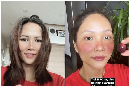 H'Hen Niê như 'vẹt hát tuồng' vì màn trang điểm bằng hoa quả