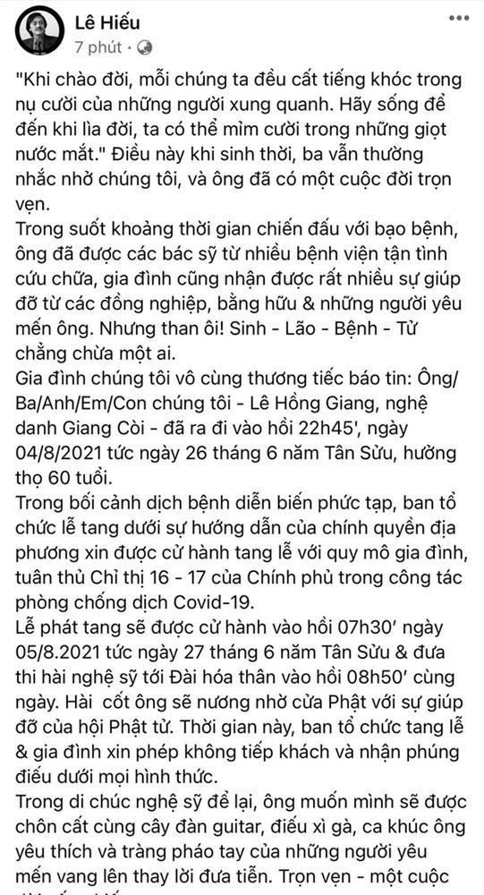 Không khí đau buồn trong tang lễ cố nghệ sĩ Giang Còi-2