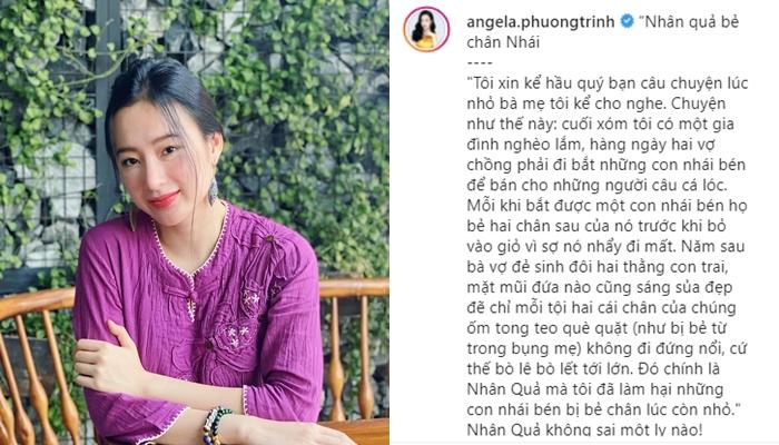 Angela Phương Trinh gây phẫn nộ khi chia sẻ câu chuyện nhân quả-1