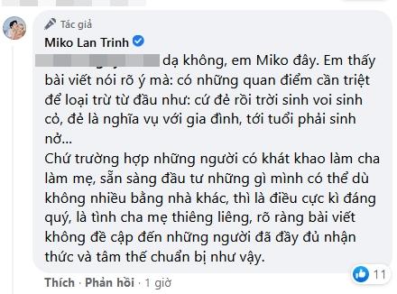 Tình chuyển giới của Miko Lan Trinh bị ném đá bài đăng sinh sản-7