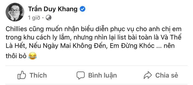 Nhóm nhạc Vpop muốn diễn tại khu cách ly, đọc list bài hát lập tức quay xe-1