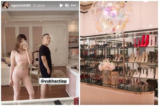 Cận cảnh góc đồ hiệu của Ngọc Trinh trong biệt thự Vũ Khắc Tiệp