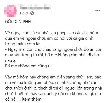Về nhà ngoại chơi, chồng mắng vợ láo vì không xin phép đàng hoàng-1