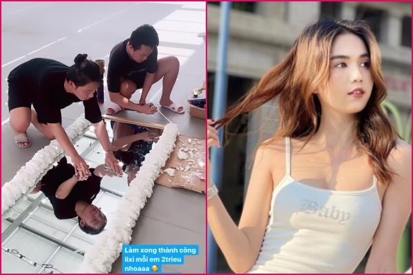 Chán độn đẩy, Ngọc Trinh khoe vòng 1 bẹt dí, chảy xệ-12