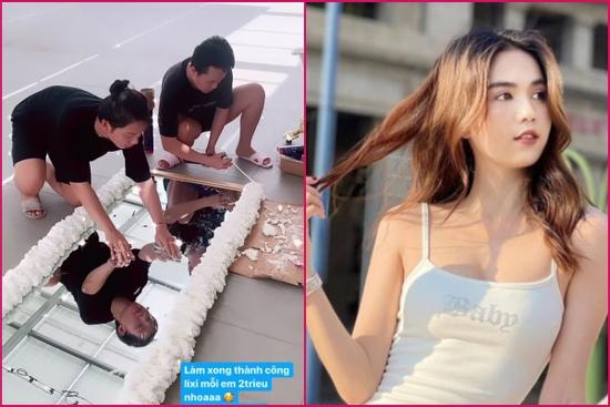 Ngọc Trinh thưởng giúp việc 4 triệu vì làm ra chiếc gương trăm nghìn