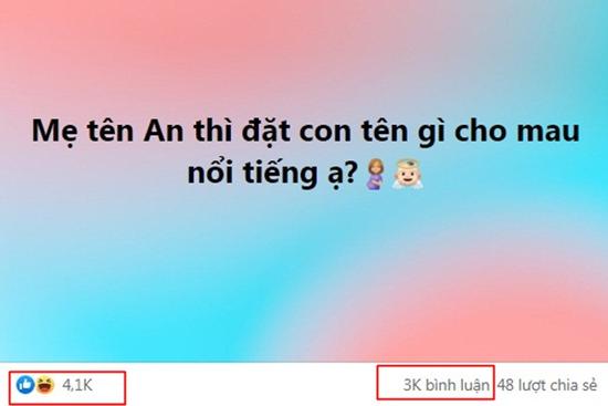 Post xin tư vấn mẹ là An đặt con tên gì cho mau nổi hút 3k 'còm'