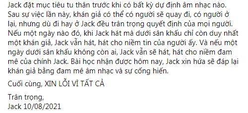 Jack đăng đàn xin lỗi, câu lạc bộ người tình phản ứng sốc-4