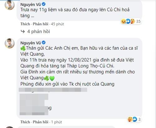 Thông tin tang lễ cố ca sĩ Việt Quang-2