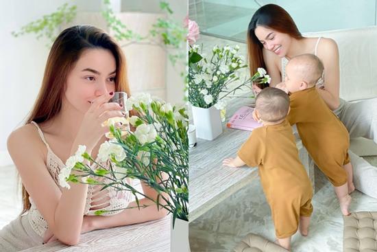 Hồ Ngọc Hà bị 2 con phá đám khi chụp hình