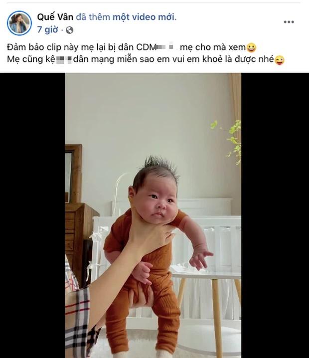 Quế Vân gây hốt hoảng khi 1 tay nhấc bổng con trai 1 tháng tuổi-1
