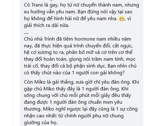 Yêu người chuyển giới, Miko Lan Trinh tuyên bố mình là gái thẳng-4