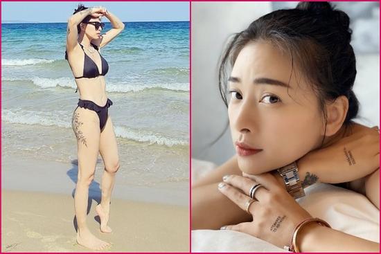 Ngô Thanh Vân khoe hình xăm siêu khủng ở vòng 3 khi diện bikini