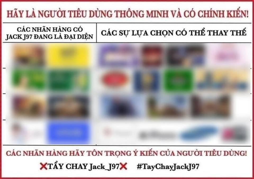 Rầm rộ ảnh kêu gọi tẩy chay Jack, có nhãn hàng phải khóa luôn bình luận-1