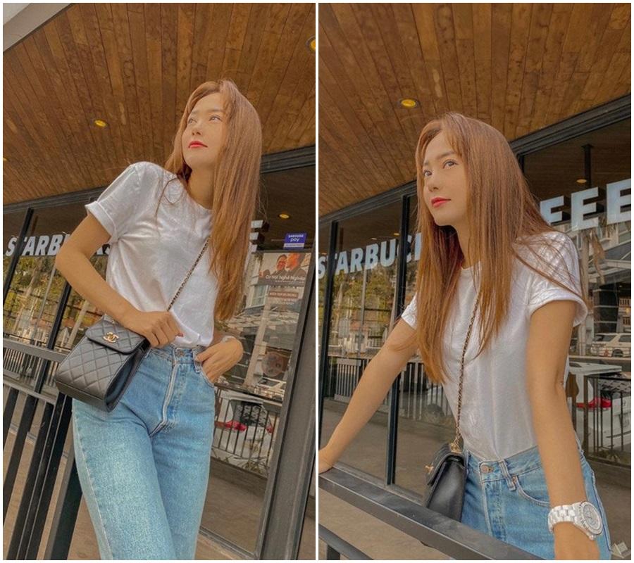 Học lỏm Minh Hằng 4 chiêu mix đồ cao tay với áo phông-3
