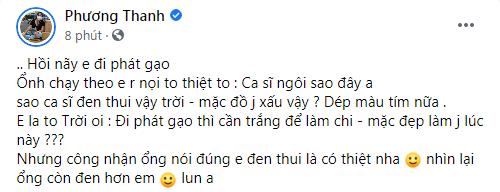 Phương Thanh bị nói da đen, mặc xấu khi làm từ thiện-1
