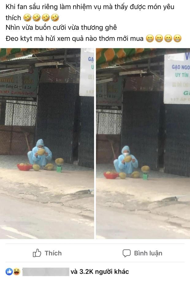 Tình nguyện viên gây bão vì khoảnh khắc ngồi lựa sầu riêng-1