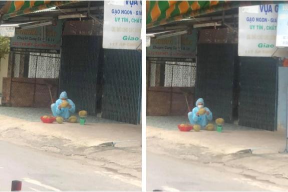 Tình nguyện viên gây bão vì khoảnh khắc ngồi lựa sầu riêng-2