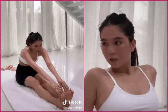 Ngọc Trinh tung clip tập thể dục mồ hôi đầm đìa vẫn đẹp nhức mắt