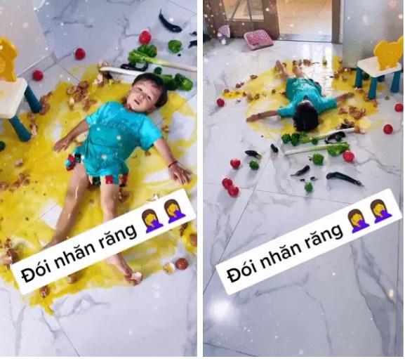 Làm bể trứng khắp sàn nhà, cậu bé nằm bơi như tiên cá-1