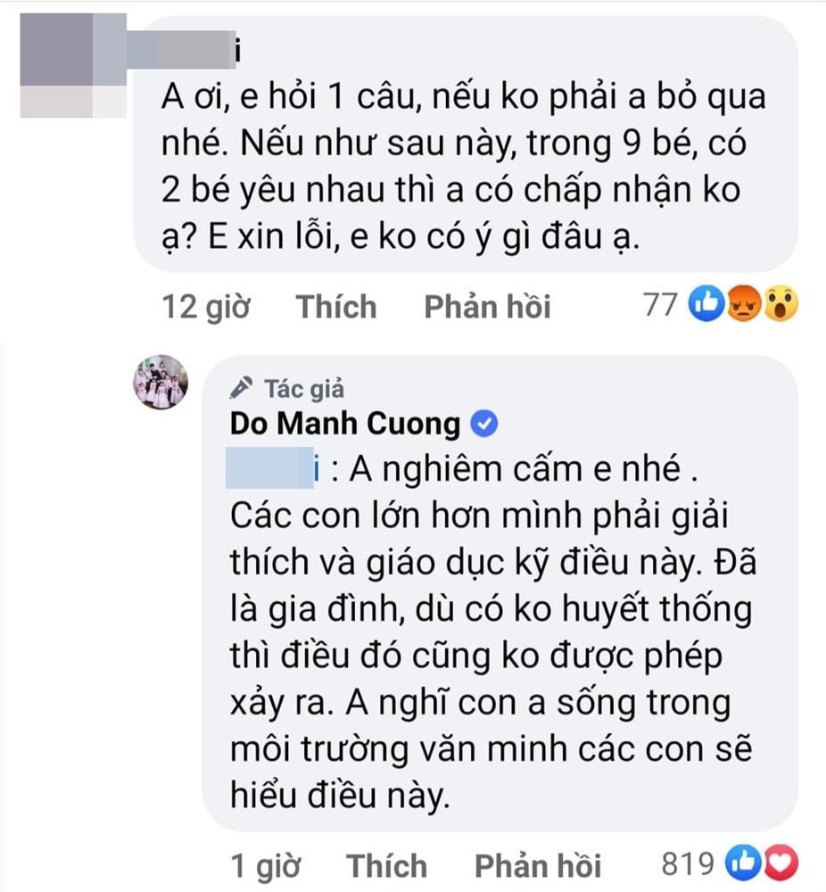 Đỗ Mạnh Cường đáp trả câu hỏi: Có cho con nuôi yêu nhau?-2