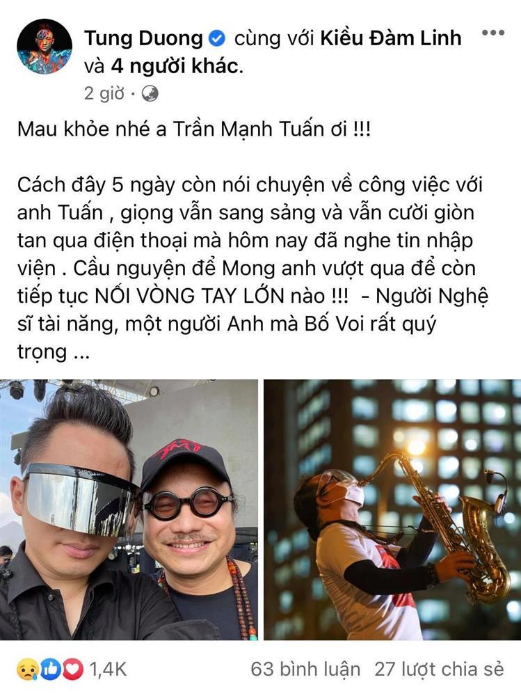 Sao Việt xót xa khi biết saxophone Trần Mạnh Tuấn đột quỵ-2
