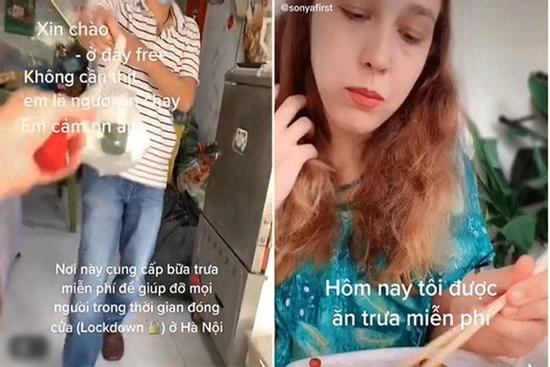 Cô gái cảm kích dù được tặng suất cơm chỉ có rau và lạc rang