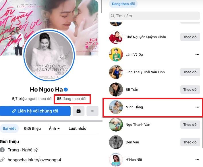 Bị phát hiện follow Minh Hằng, Hồ Ngọc Hà quay xe gọn lẹ-1