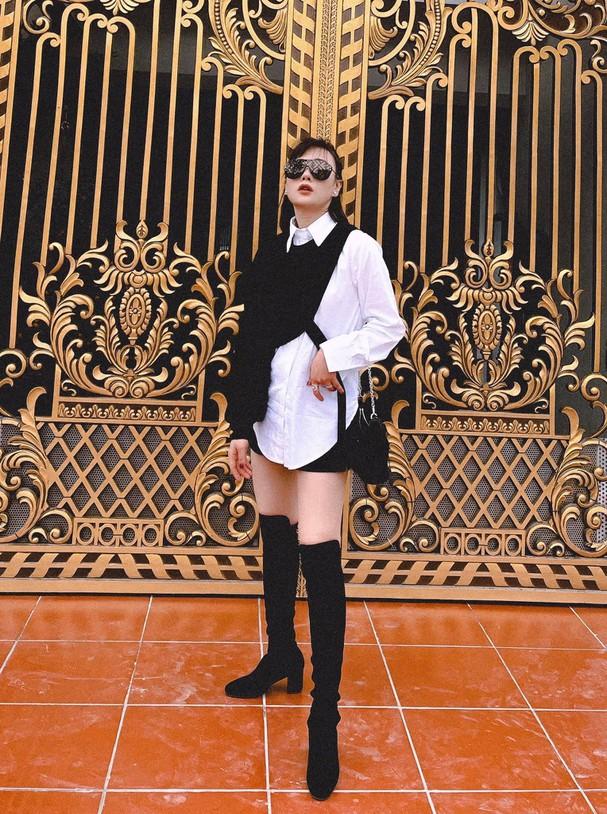 Phương Oanh Hương Vị Tình Thân đi mãi 1 kiểu boots lộ đùi gà-8