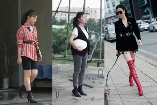 Phương Oanh 'Hương Vị Tình Thân' đi mãi 1 kiểu boots lộ 'đùi gà'