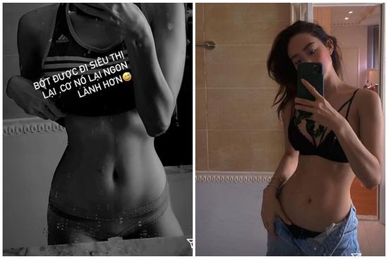 'Sững người' Minh Hằng mặc mỗi quần lót khoe eo bằng nắm tay