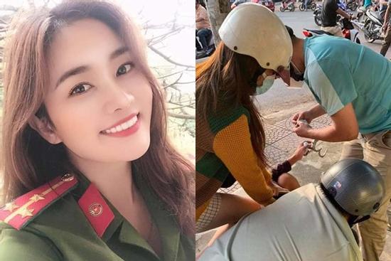 Nữ công an xinh đẹp mặc thường phục khống chế kẻ nghiện hút