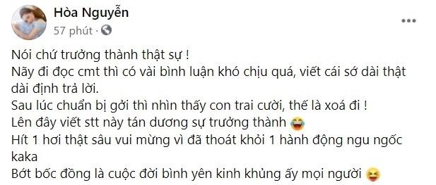 Hòa Minzy dừng cãi cọ trên mạng, nguyên nhân vì 1 người-1