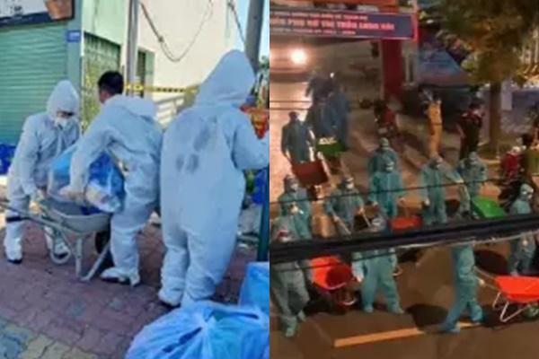 Clip bộ đội chạy mang đồ ăn cho người dân giữa trưa nắng-2